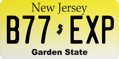 NJ license plate B77EXP