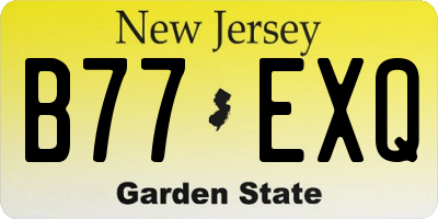 NJ license plate B77EXQ