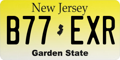 NJ license plate B77EXR