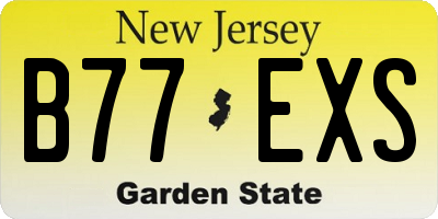 NJ license plate B77EXS
