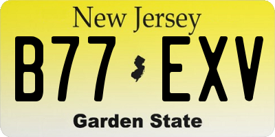 NJ license plate B77EXV