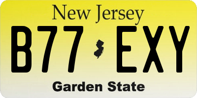 NJ license plate B77EXY
