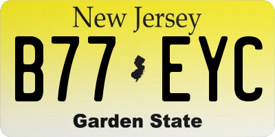 NJ license plate B77EYC