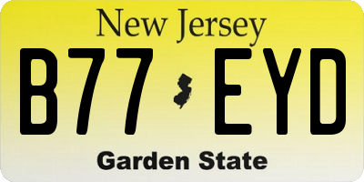 NJ license plate B77EYD