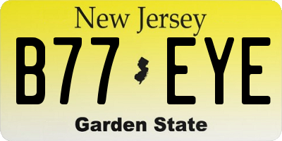 NJ license plate B77EYE