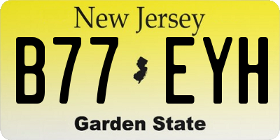 NJ license plate B77EYH