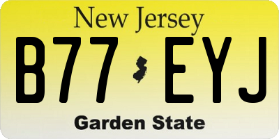 NJ license plate B77EYJ