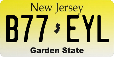 NJ license plate B77EYL