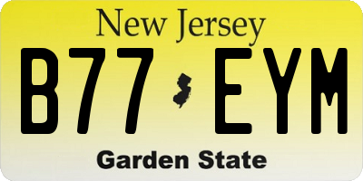 NJ license plate B77EYM