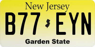 NJ license plate B77EYN