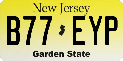 NJ license plate B77EYP