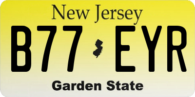 NJ license plate B77EYR