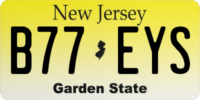 NJ license plate B77EYS