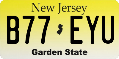 NJ license plate B77EYU