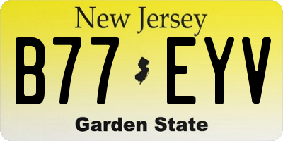 NJ license plate B77EYV