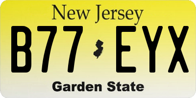 NJ license plate B77EYX