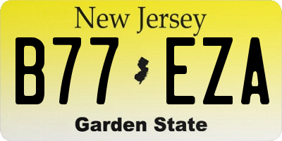 NJ license plate B77EZA