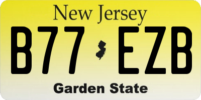 NJ license plate B77EZB