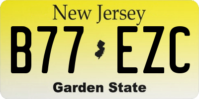 NJ license plate B77EZC