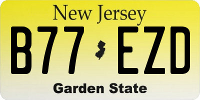 NJ license plate B77EZD