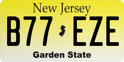 NJ license plate B77EZE