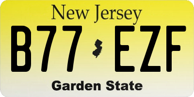 NJ license plate B77EZF