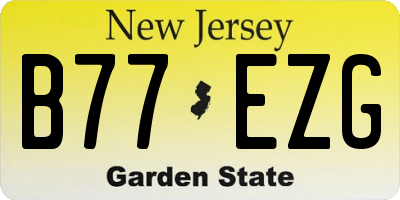 NJ license plate B77EZG