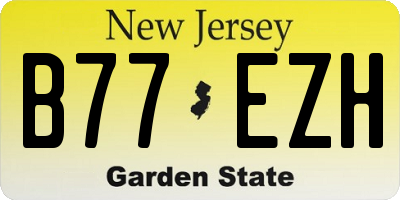 NJ license plate B77EZH