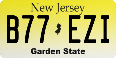 NJ license plate B77EZI