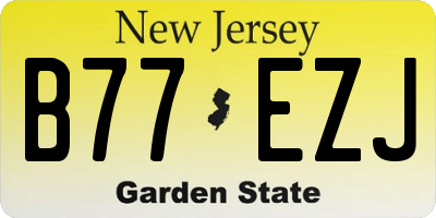 NJ license plate B77EZJ