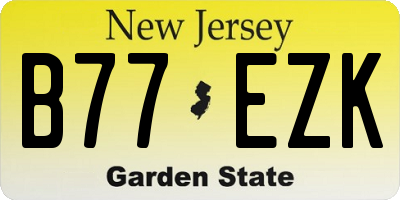 NJ license plate B77EZK
