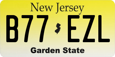 NJ license plate B77EZL