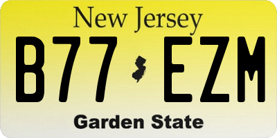 NJ license plate B77EZM