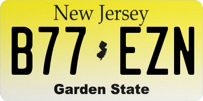 NJ license plate B77EZN