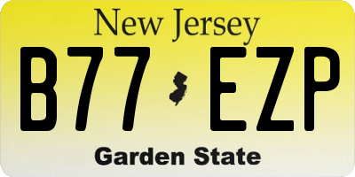 NJ license plate B77EZP
