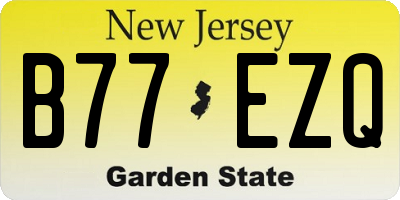 NJ license plate B77EZQ