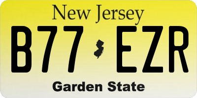 NJ license plate B77EZR