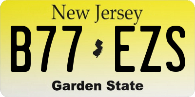 NJ license plate B77EZS