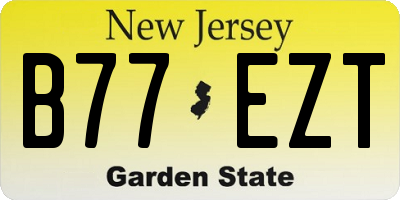 NJ license plate B77EZT