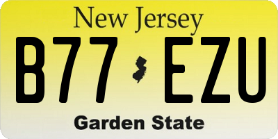 NJ license plate B77EZU