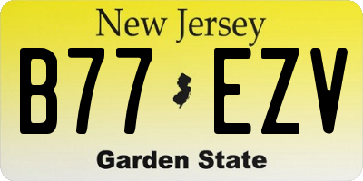 NJ license plate B77EZV