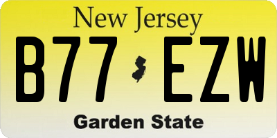 NJ license plate B77EZW