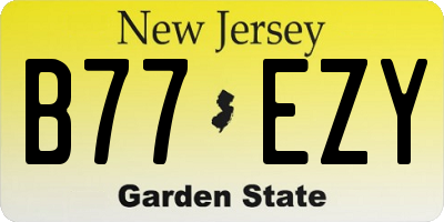 NJ license plate B77EZY