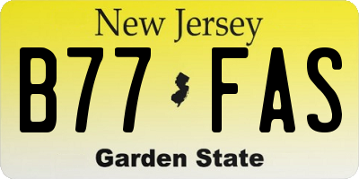 NJ license plate B77FAS