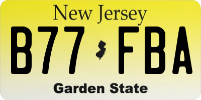 NJ license plate B77FBA