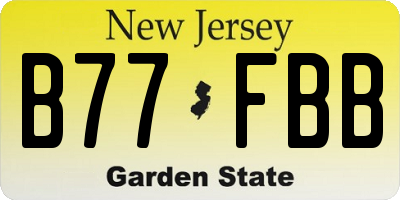 NJ license plate B77FBB