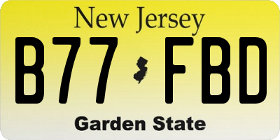 NJ license plate B77FBD