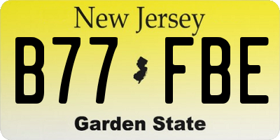 NJ license plate B77FBE