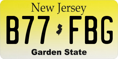 NJ license plate B77FBG