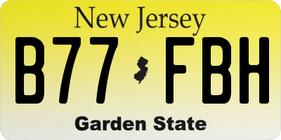 NJ license plate B77FBH
